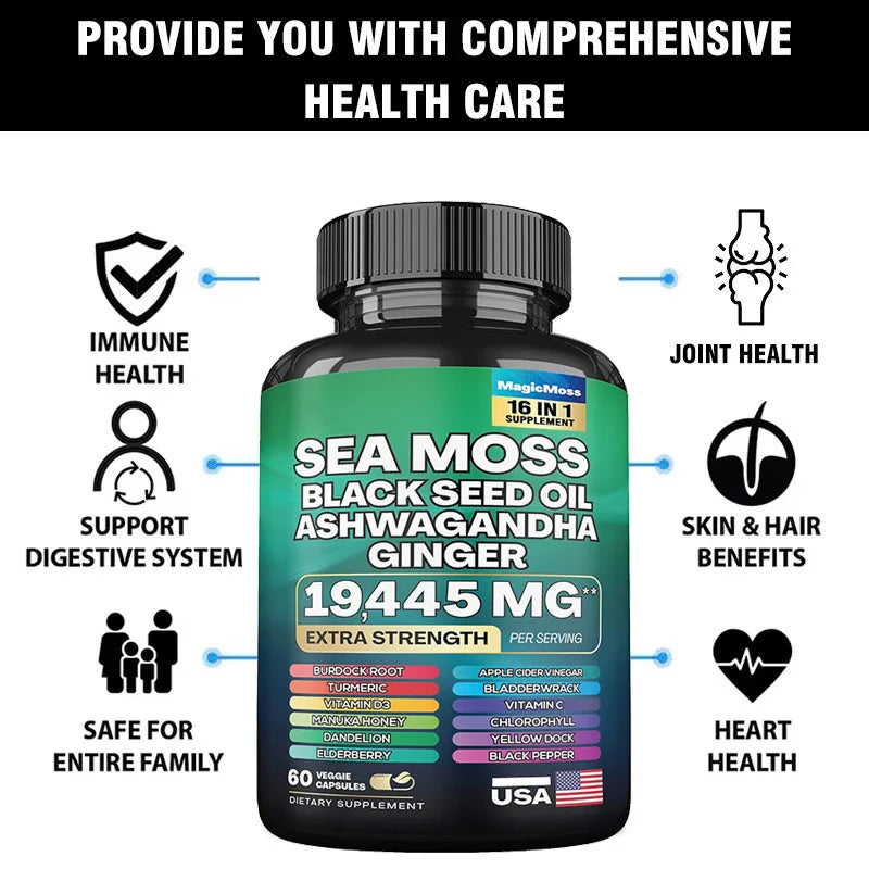 Shilajit Ashwagandha + Sea Moss Capsules