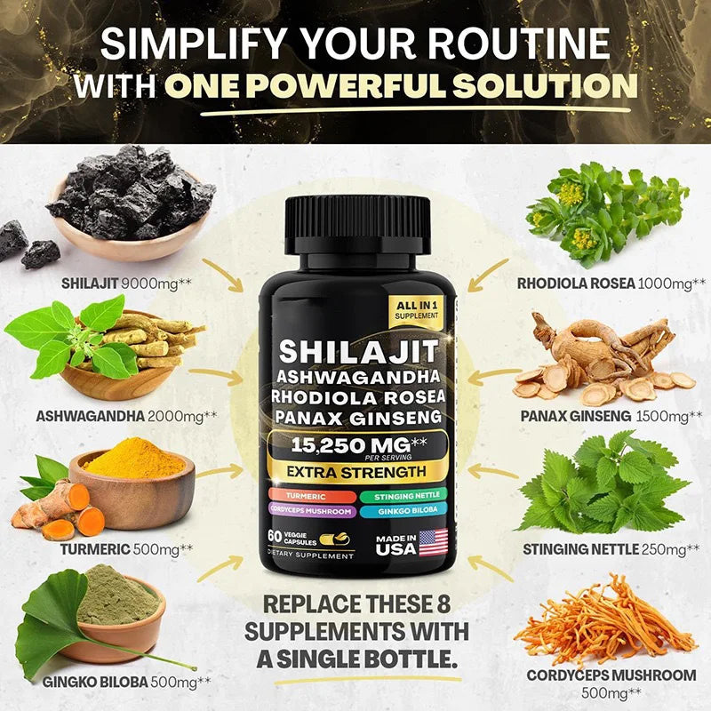 Shilajit Ashwagandha + Sea Moss Capsules